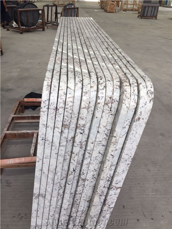 White Galaxy Granite Kitchen Countertop Island Top