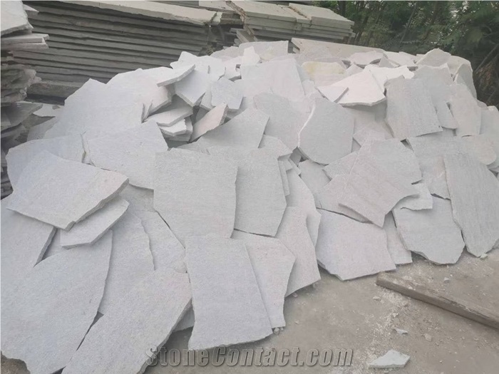 White Quartzite Flamed Paving Flag Stone