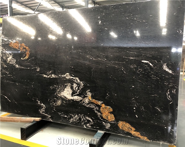 Black Cosmic Granite Slabs, 180*130 Cm