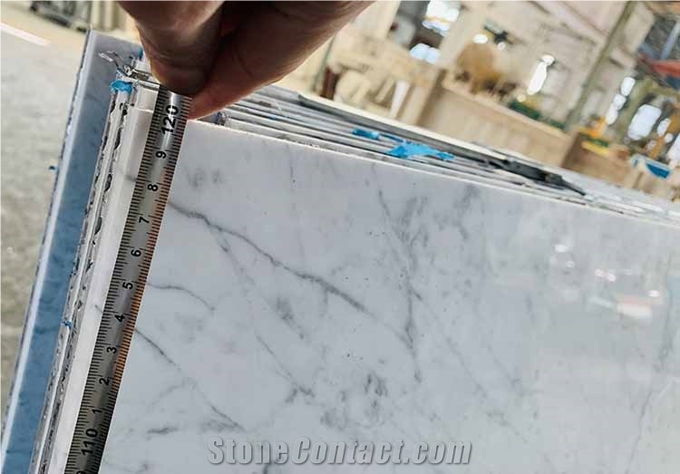 Carrara Marble Aluminum Sandwich Honeycomb Backed Panels