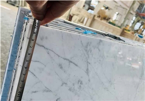 Carrara Marble Aluminum Sandwich Honeycomb Backed Panels