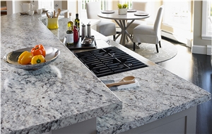 White Granite Kitchen Countertop,  Island Tops