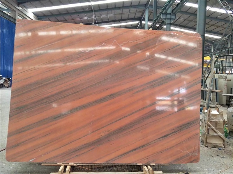 Noisette Fleury Tiles Red Marble Slab