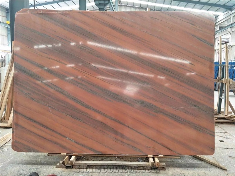 Noisette Fleury Tiles Red Marble Slab