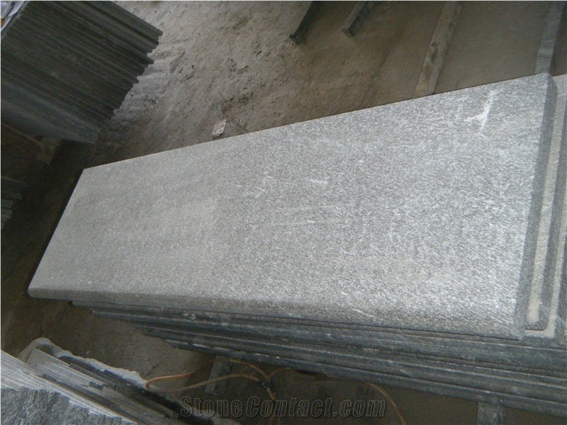 China Jet Mist Snow Grey Granite Flamed Tile