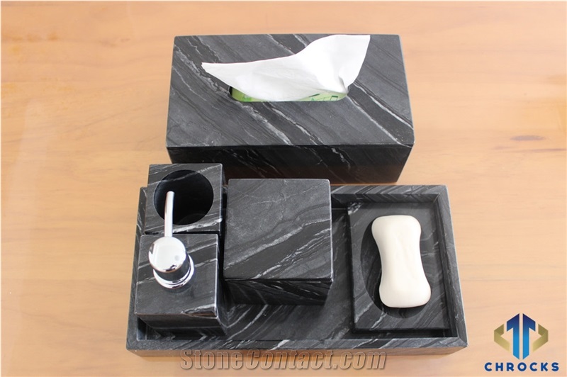 Ancient Wooden Marble Bath Accessories