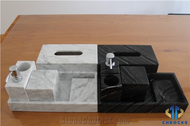 Ancient Wooden Marble Bath Accessories