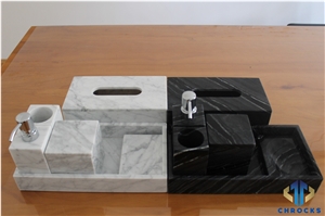 Ancient Wooden Marble Bath Accessories