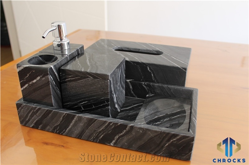 Ancient Wooden Marble Bath Accessories