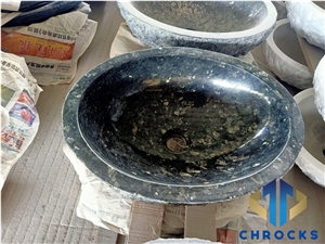 Blue Pearl Granite Vessel Sink, Blue Stone Basin
