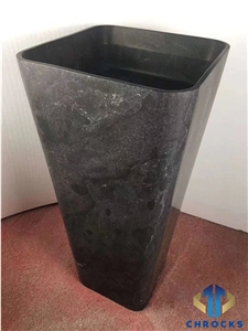 China Blue Limestone Pedestal Sink, Washbasin