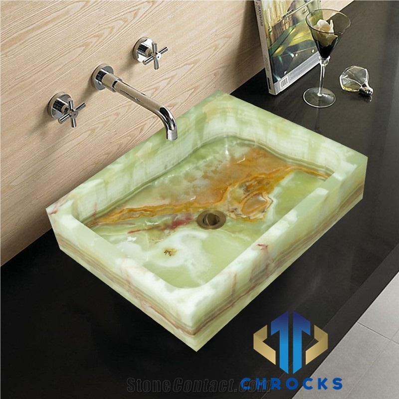 Green Onyx Sink, Green Onyx Washbasin, Stone Sink
