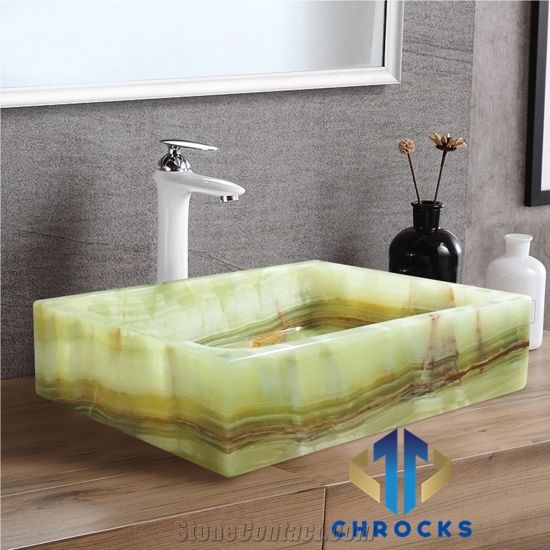 Green Onyx Sink, Green Onyx Washbasin, Stone Sink