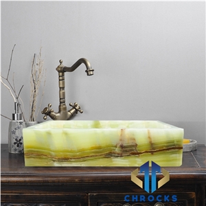 Green Onyx Sink, Green Onyx Washbasin, Stone Sink
