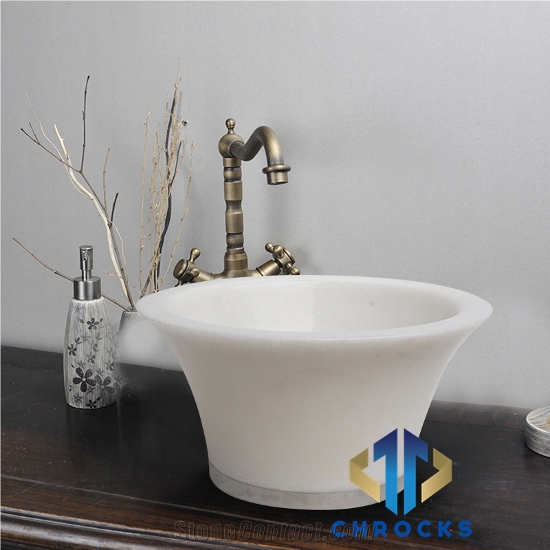 Guangxi White Marble Sink, White Marble Washbasin
