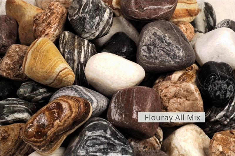 Multicolor Tumbled Pebble Stones,Flouray All Mix River Pebbles