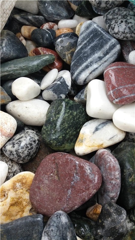 Multicolor Tumbled Pebble Stones,Flouray All Mix River Pebbles