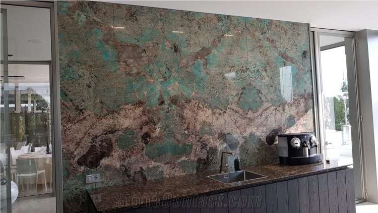 Brazil Amazon Green Quartzite Polished Big Slabs