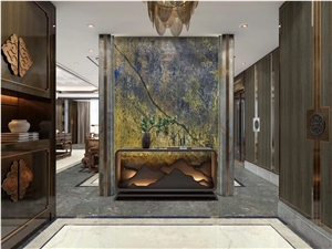 Brazil Blue Polished Quartzite Slabs Wall Cladding