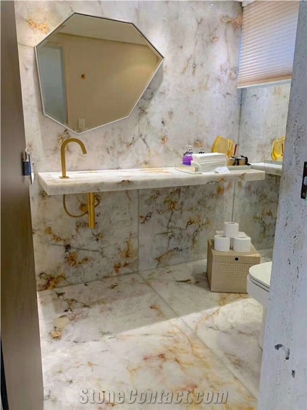 Brazil Glacier White Quartzite Tiles-Polished