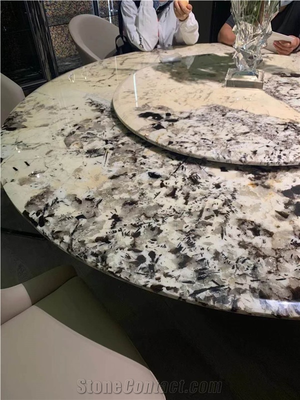 Brazil Pandora White Quartzite Polished Coffeetable Tops