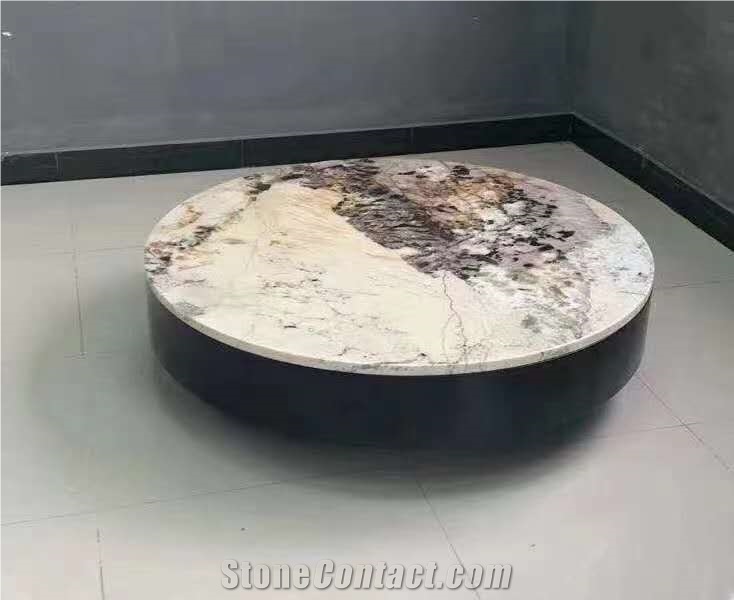 Brazil Pandora White Quartzite Polished Coffeetable Tops