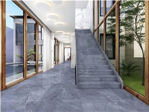 Italy Carter Blue Marble Polished Stair Treads
