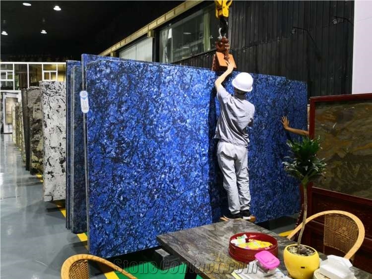 New Sapphire Dark Blue Granite Slabs-Polished