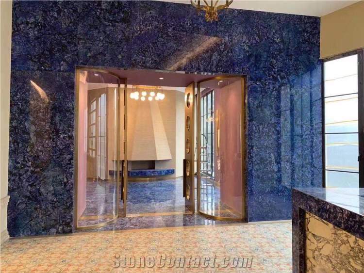 New Sapphire Dark Blue Granite Slabs-Polished