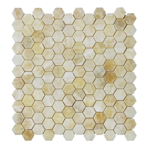 Chinese Honey Onyx Stone Mosaic Tiles Backsplash