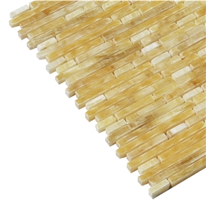Chinese Honey Onyx Stone Mosaic Tiles Backsplash