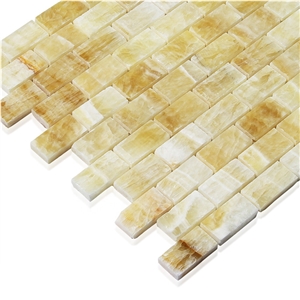Chinese Honey Onyx Stone Mosaic Tiles Backsplash
