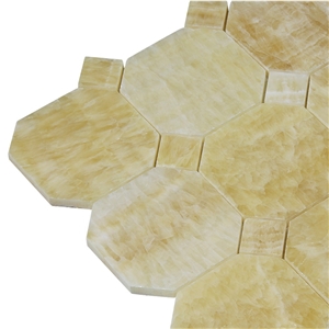 Chinese Honey Onyx Stone Mosaic Tiles Backsplash