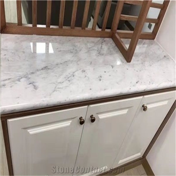 Prefab Carrara White Single Vanity Tops