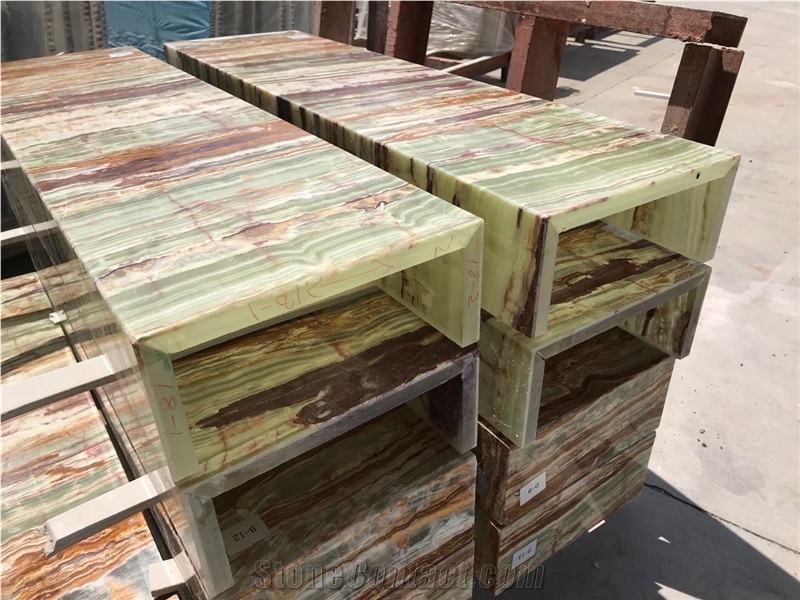 Translucent Onyx Glass Panel For Stairs Steps