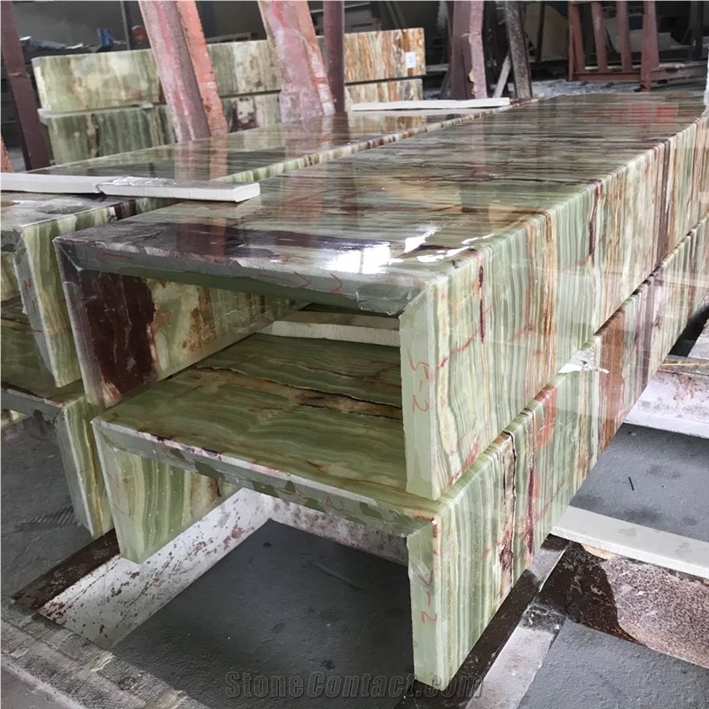 Translucent Onyx Glass Panel For Stairs Steps