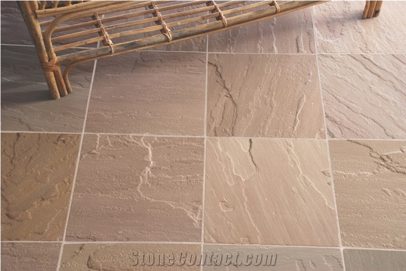 Autumn Brown Sandstone Antiqued Floor Tiles