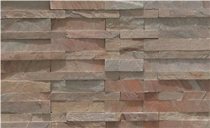 Copper Slate Riven Natural Stone Wall Panel
