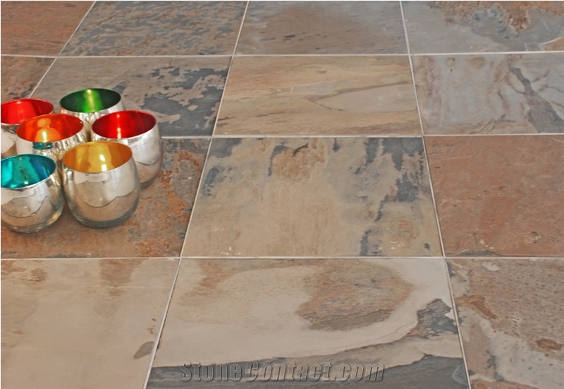Indian Autumn Slate Antiqued Tiles & Slabs