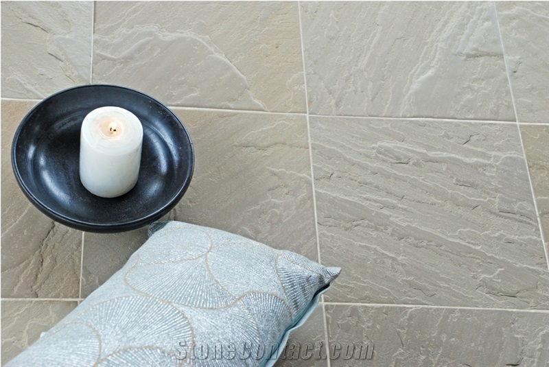 Moss Green Sandstone Antiqued Tiles