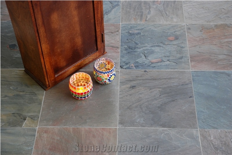 Multicolour Slate Riven Floor Tiles