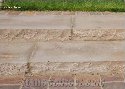 Ochre Brown Natural Stone Solid Steps/ Block Steps