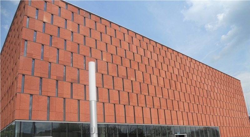 Red Sandstone Riven Wall Tiles