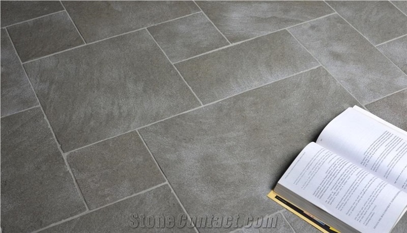 Sea Grey Riven Velvet Limestone Tiles & Slabs
