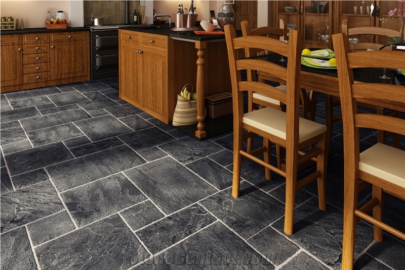 Silver Grey Quartzite Antiqued Tiles & Slabs