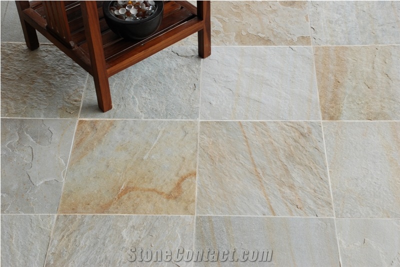 Snow Gold Riven Tiles & Slabs