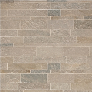 Snow White Riven Natural Stone Wall Panel