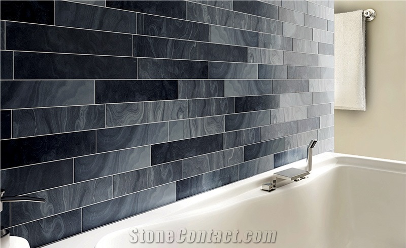 Staden Silver Blue Slate Honed Natural Stone Wall Panel Ledge Stone