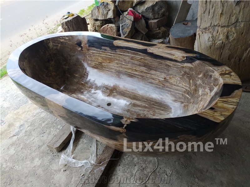 Fossil Petrified Wood Bathtub Lignum Natural Stone