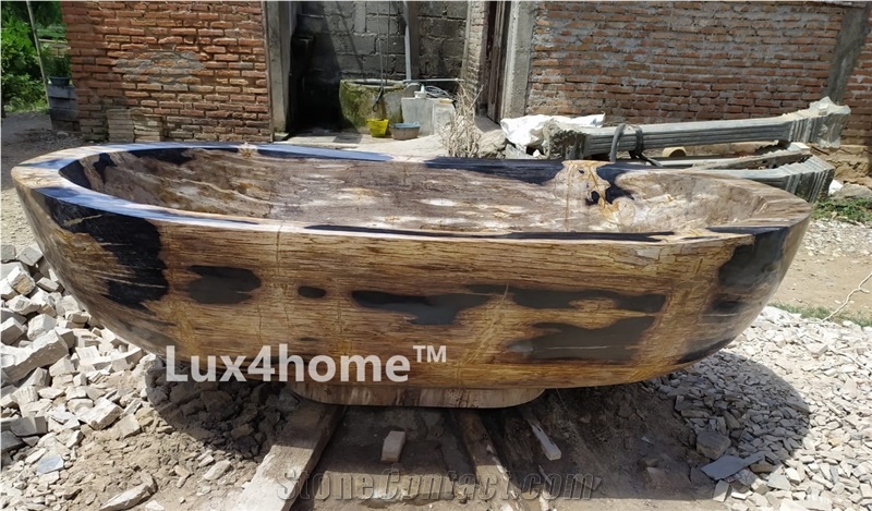 Fossil Petrified Wood Bathtub Lignum Natural Stone